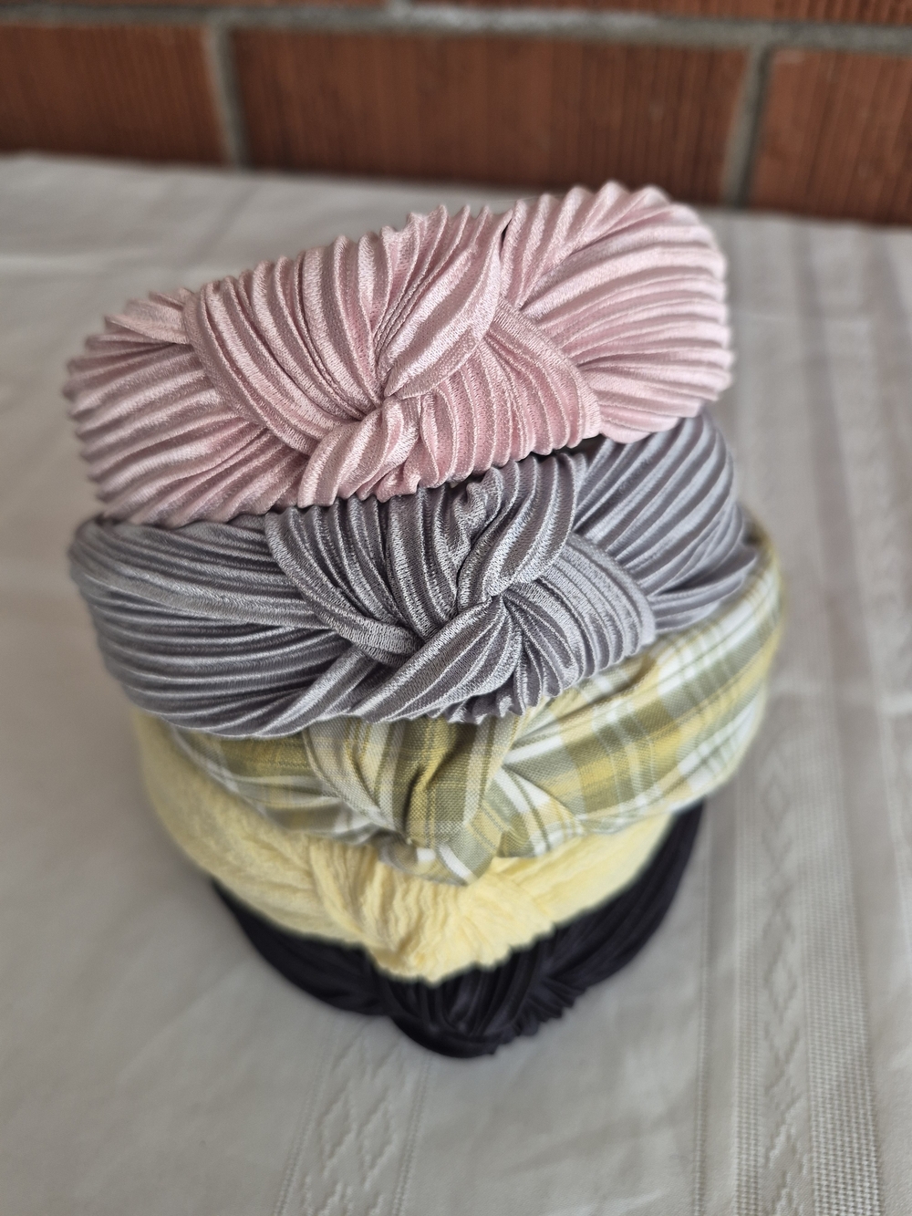 Kids Knotted Headband Set — Pink, Silver, Yellow, Black